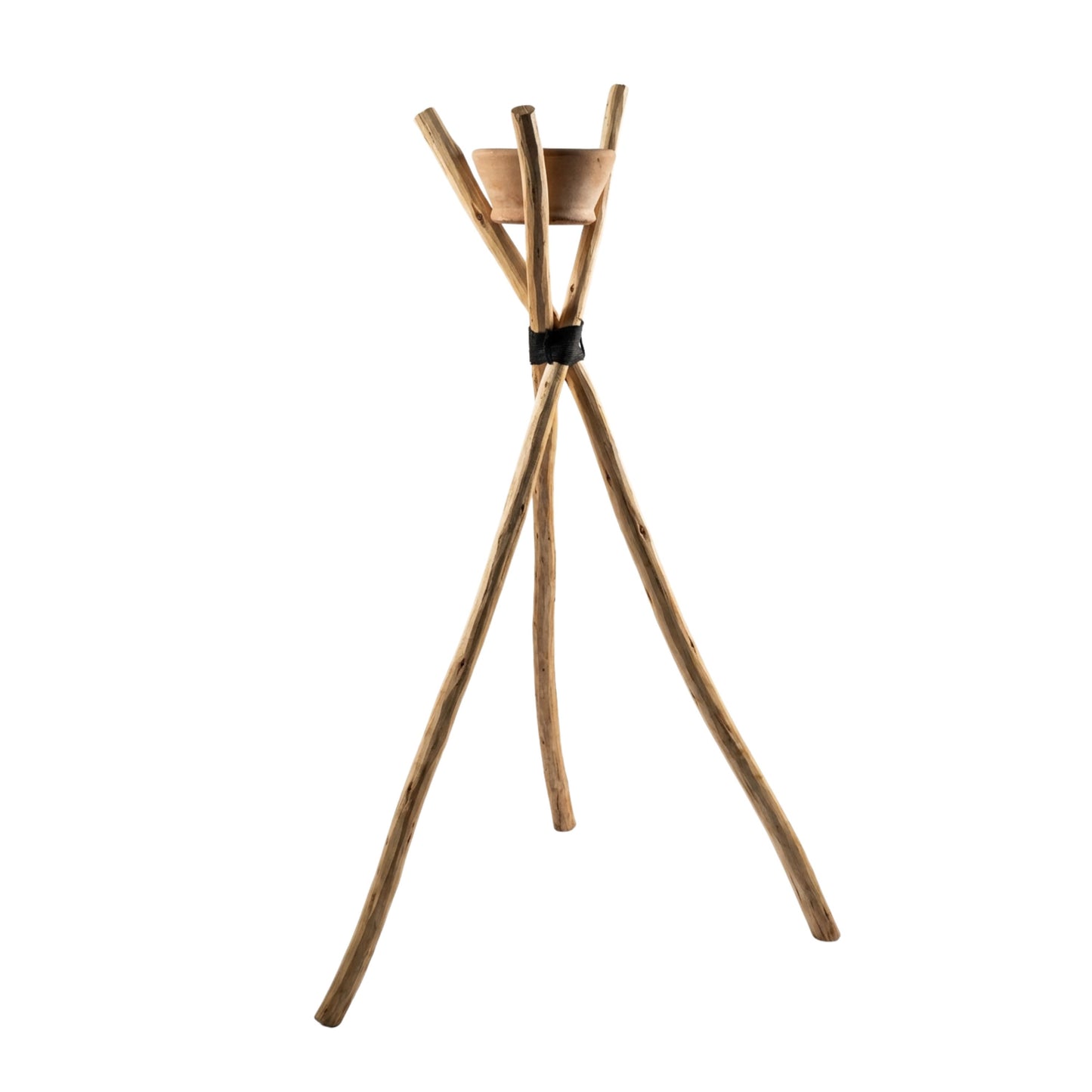 SEHEB - Porte-bougie trépied en bois naturel