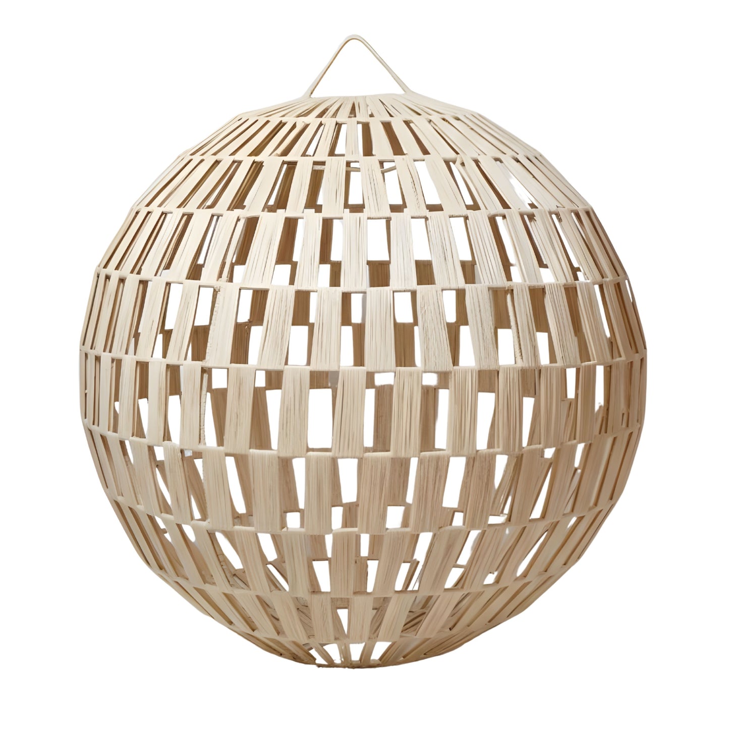 TINMEL - Suspension en rotin lamellé - Sphère Lamelles