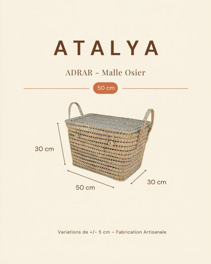 ADRAR - Malle en osier tressé