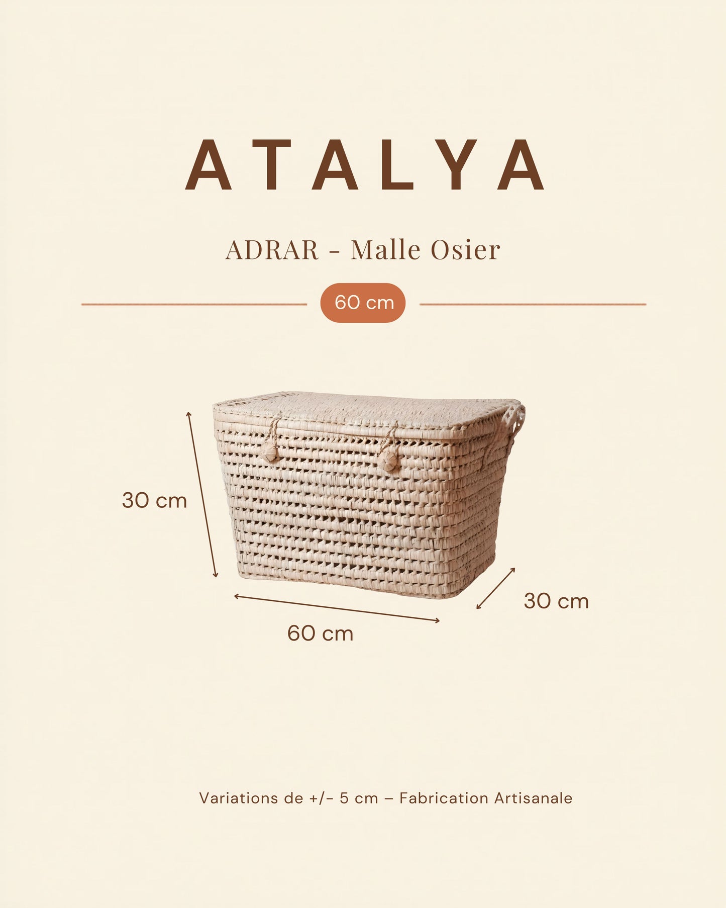 ADRAR - Malle en osier tressé