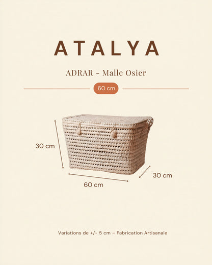 ADRAR - Malle en osier tressé