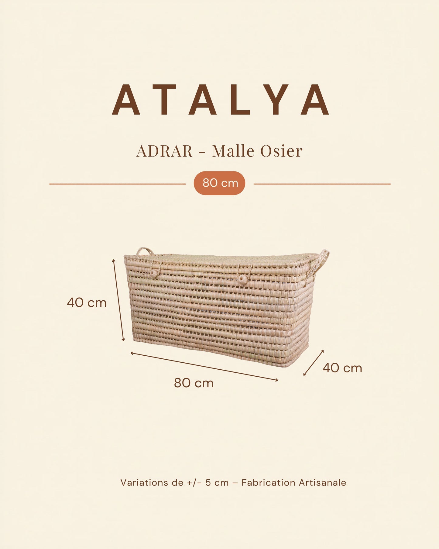 ADRAR - Malle en osier tressé