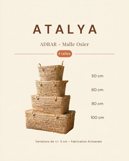 ADRAR - Malle en osier tressé