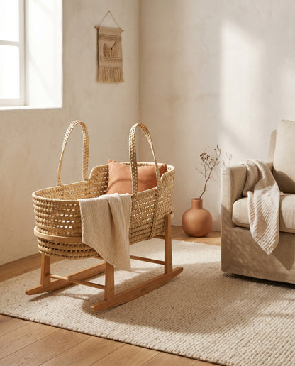 ASGAOUR - Couffin bébé en palme tressée