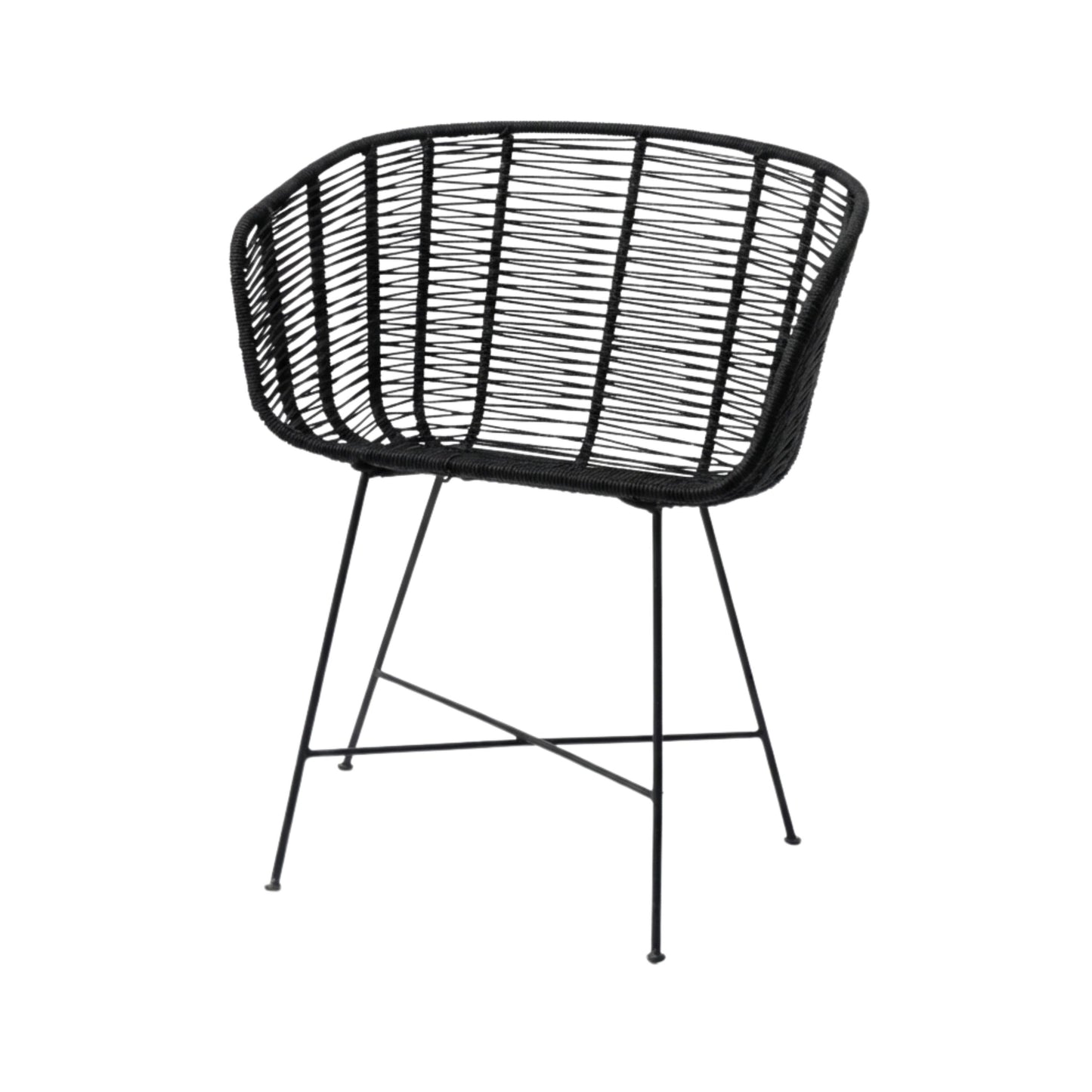MOKRISSET - Fauteuil en doum noir - Pieds métal
