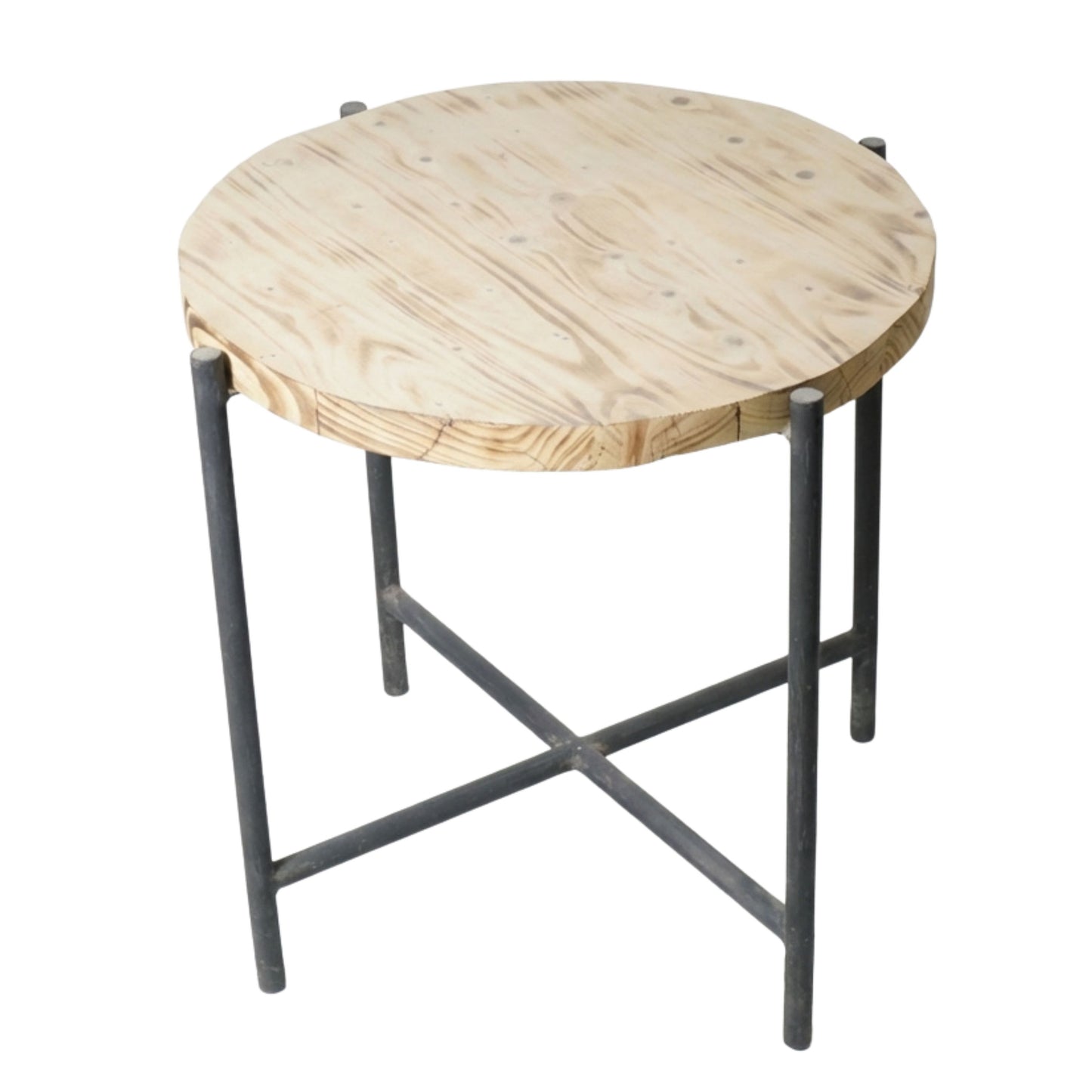 KETAMA - Table basse ronde - Bois & métal forgé