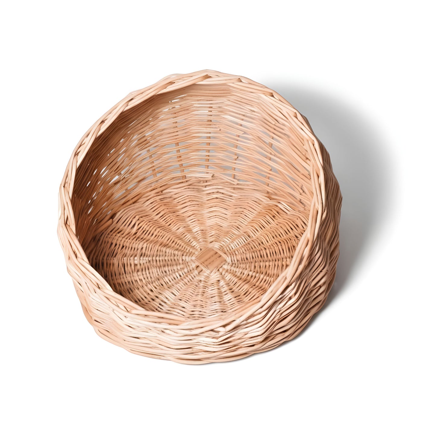 TIMOULILT - Panier rond pour chat en rotin clair