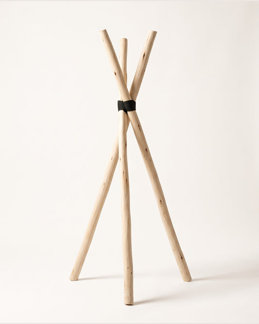 SEHEB - Porte-bougie trépied en bois naturel — vue produit 150 cm