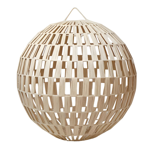 TINMEL - Suspension en rotin lamellé - Sphère Lamelles