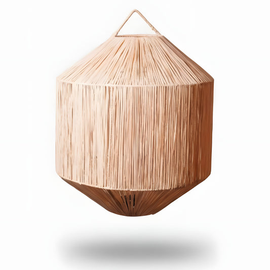 OUTAT - Suspension en raphia - Hexagone Bicolore