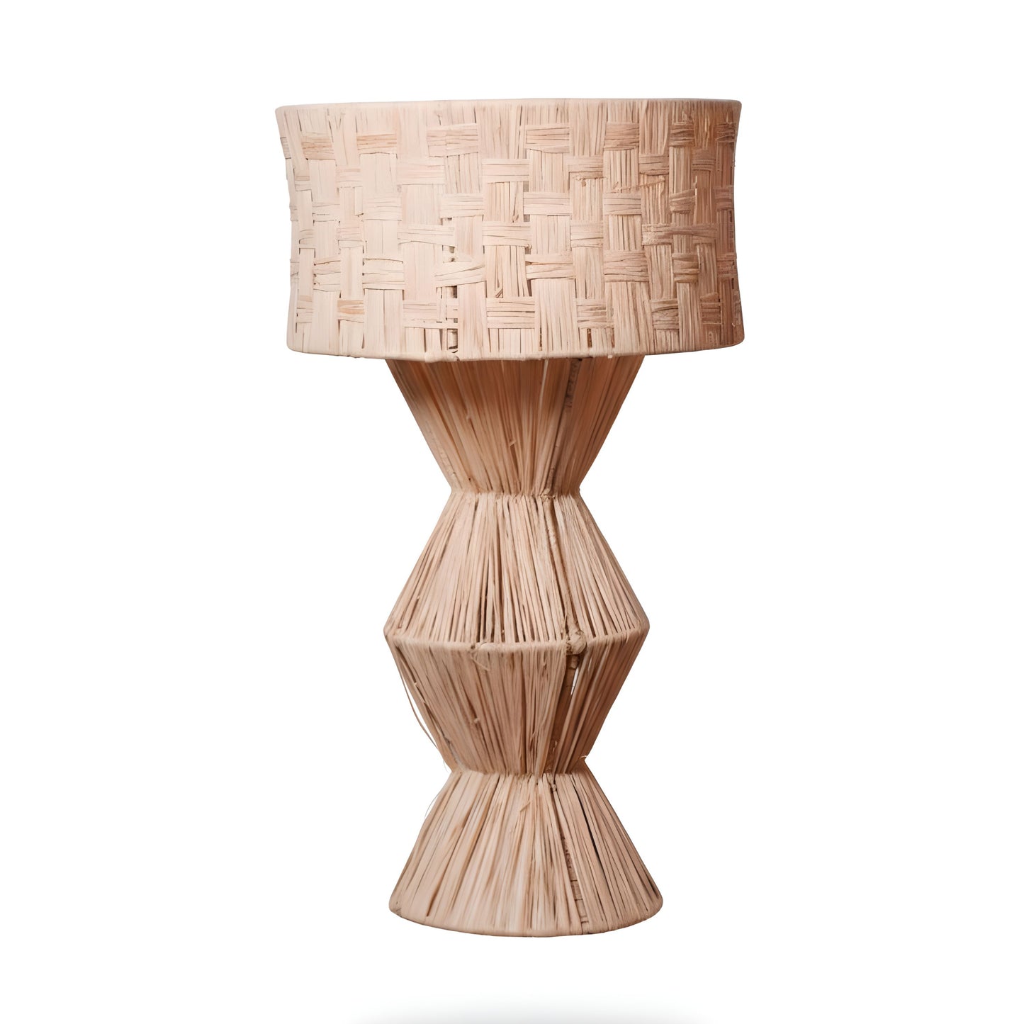 TIDILI - Lampe à poser en raphia - Naturel Losange