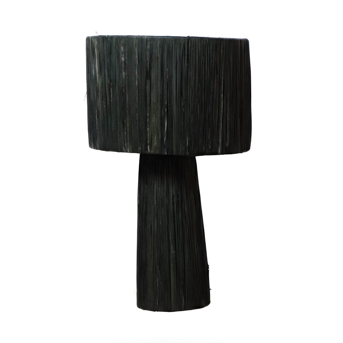 TALMEST - Lampe à poser en raphia - Noir