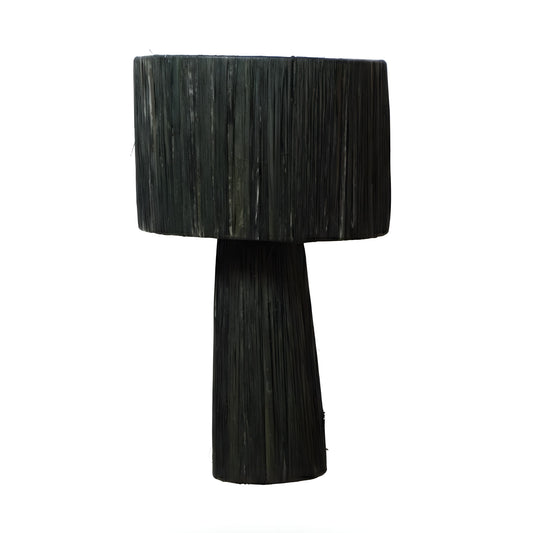 TALMEST - Lampe à poser en raphia - Noir