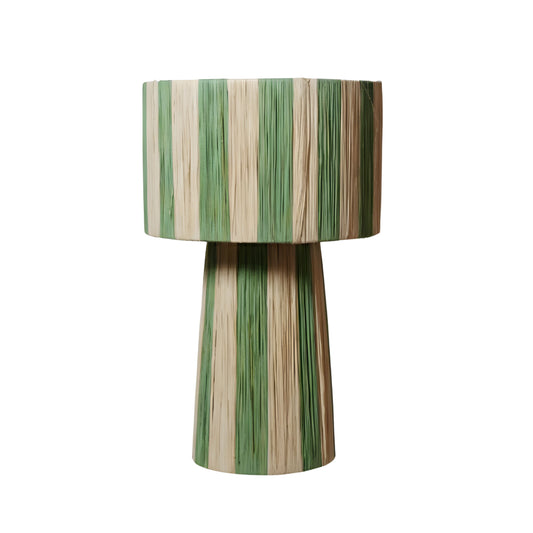 TISLIT - Lampe à poser en raphia - Vert & Naturel