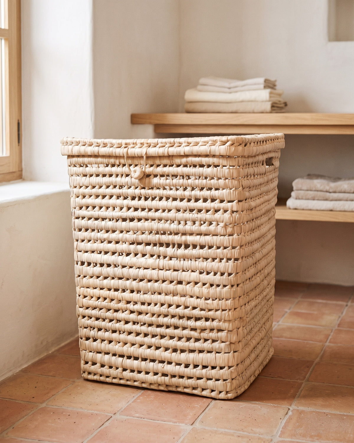 TAMGHART - Panier à linge en palme - Carré — la gamme 55 cm