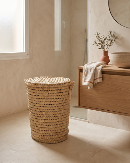 TILILA - Panier à linge en palme - Rond — mise à l'échelle 50 cm