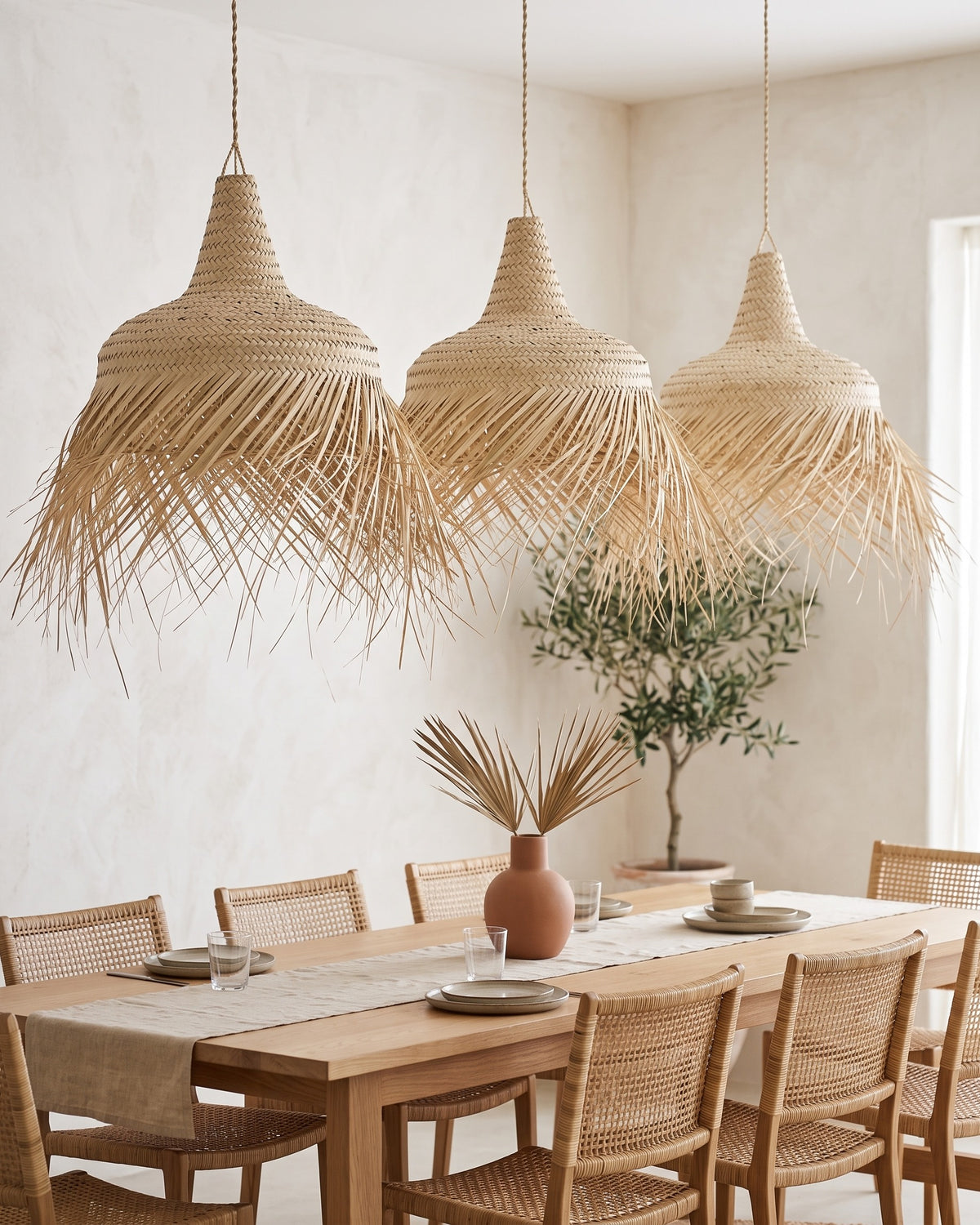 TOUDRA - Suspension en palme - Chapeau Mexicain — dimensions 50 cm