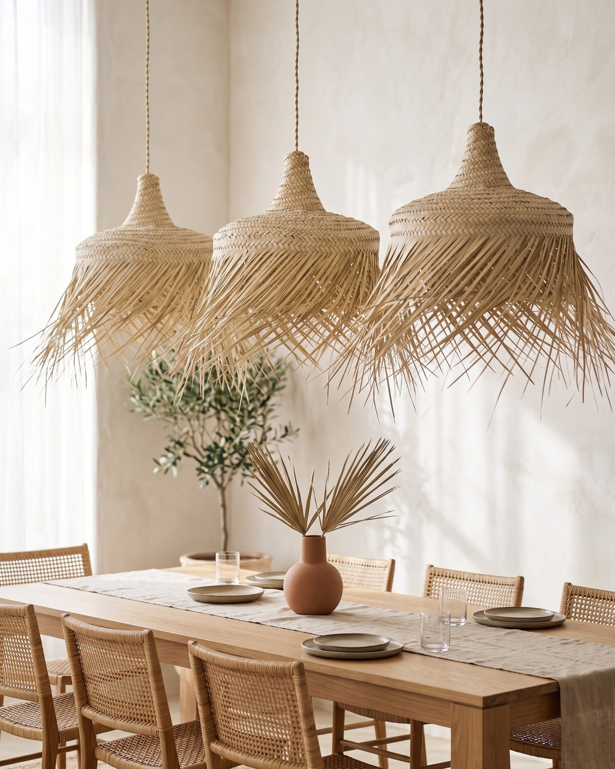 TOUDRA - Suspension en palme - Chapeau Mexicain — la gamme 50 cm