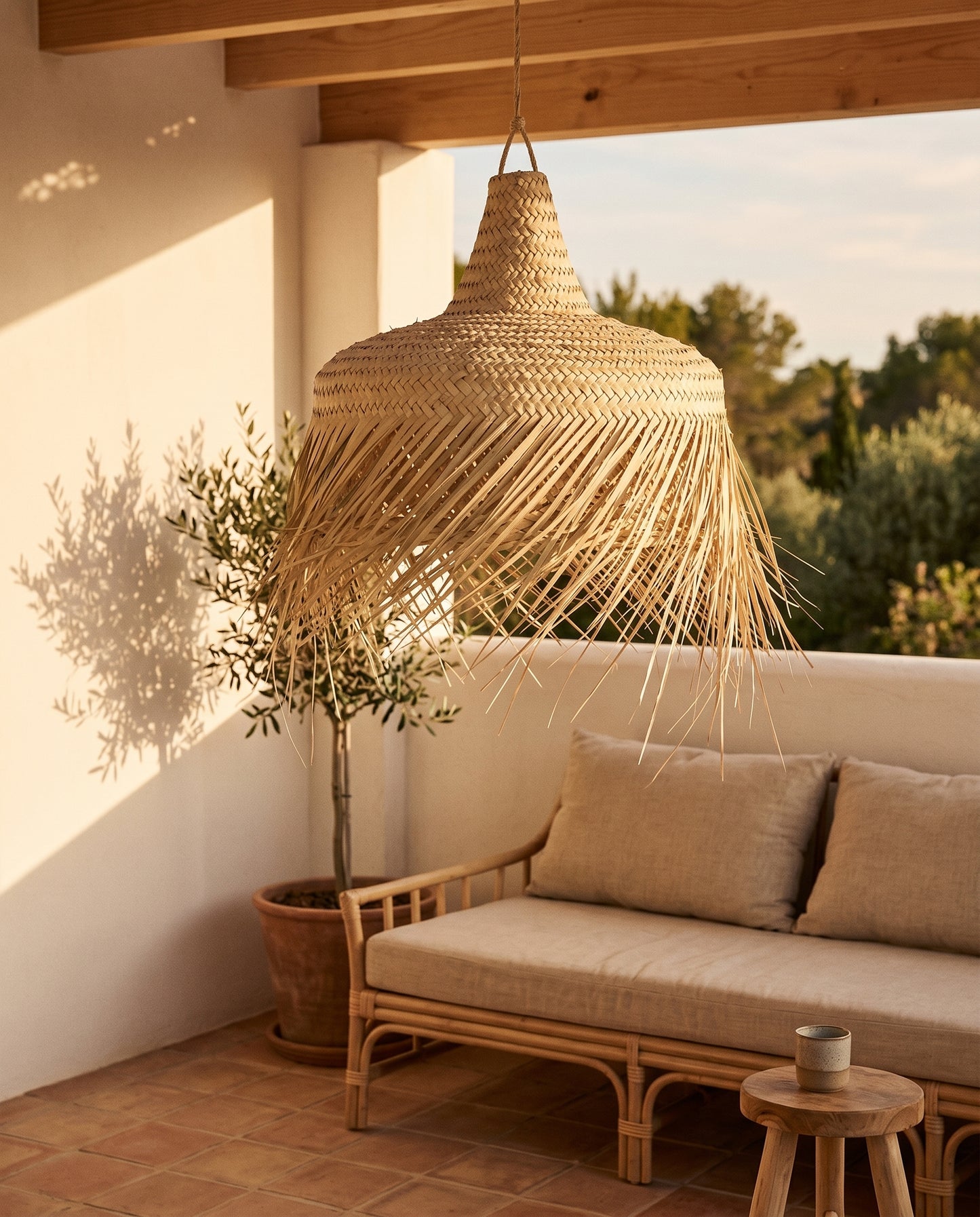 TOUDRA - Suspension en palme - Chapeau Mexicain